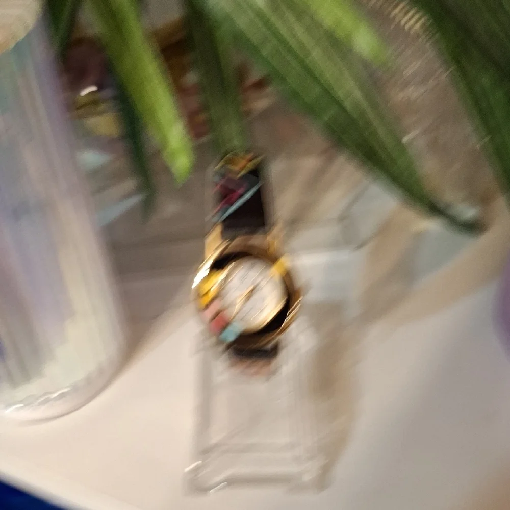 Jennie b. Painted Hearts Gold and Black Wearable Watch New Battery Works - Picture 6 of 6